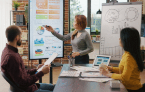 Principal Component Analysis (PCA) in machine learning, showing high-dimensional data, PCA transformation, variance explained, eigenvectors, and scree plot for dimensionality reduction.